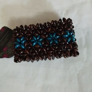Beautiful brown and blue beaded bracelet